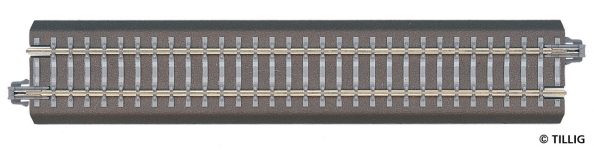 Tillig 83742 - TT/H0m - Bettungsgleis, Länge 166 mm gerades Anschlussgleis mit Kabel und Entstörkondensator